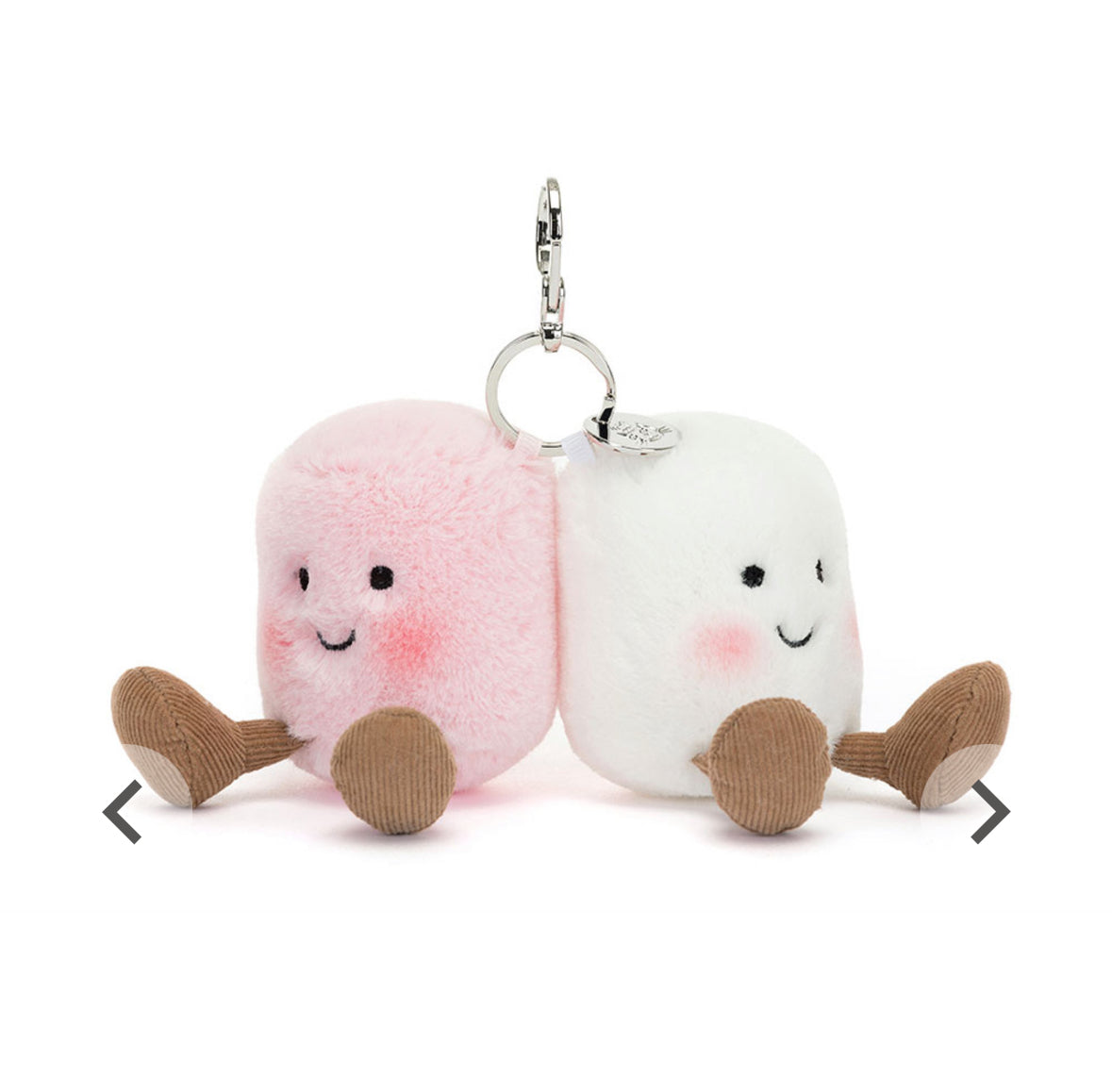Amuseables Pink and White Marshmallows Keychain