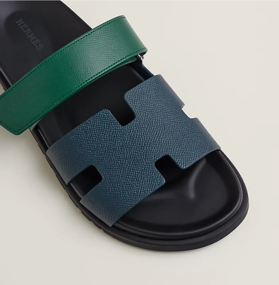 Chypre sandal - Bleu Céleste / Vert Oyat