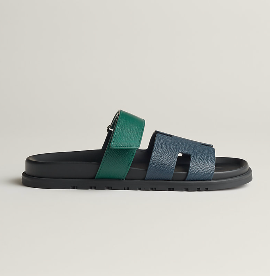 Chypre sandal - Bleu Céleste / Vert Oyat