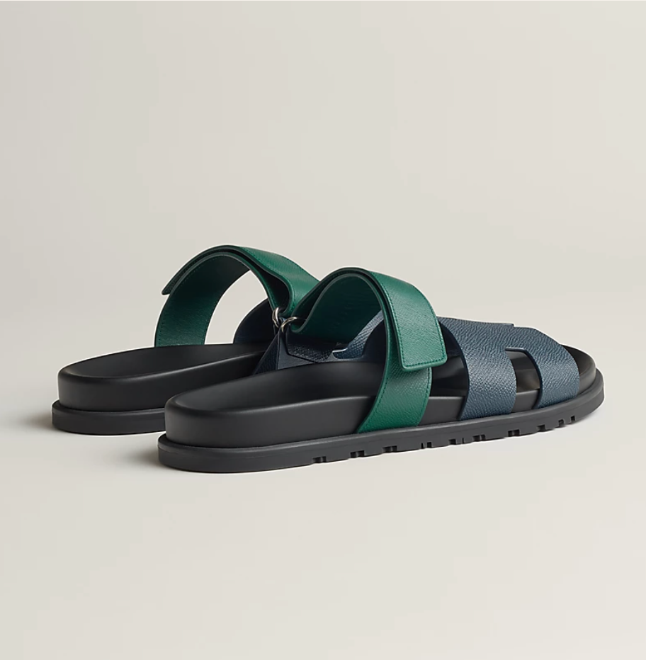 Chypre sandal - Bleu Céleste / Vert Oyat