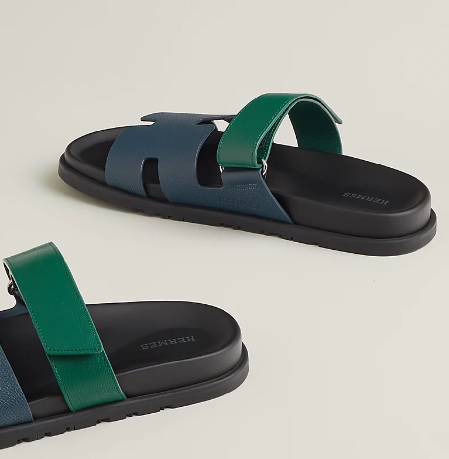Chypre sandal - Bleu Céleste / Vert Oyat