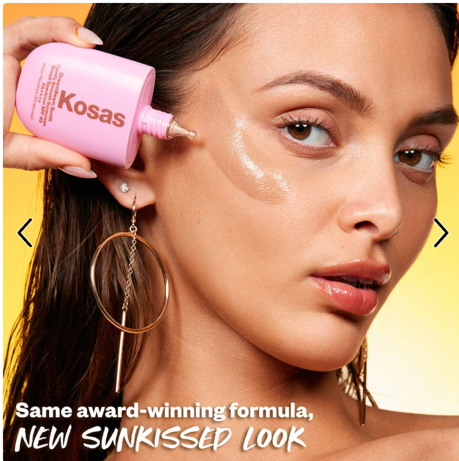 Kosas - DreamBeam Silicone-Free Mineral Sunscreen SPF 40 with Ceramides and Peptides
