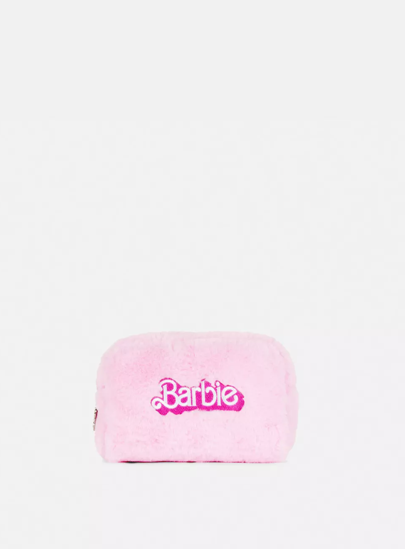 Barbie The Movie Faux Fur Makeup Bag