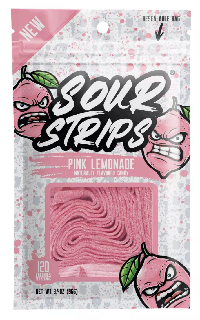 Sour Strips Pink Lemonade Candy - 3.4oz