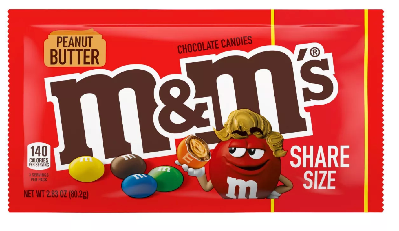 M&M's Peanut Butter Share Size Chocolate Candy - 2.83oz