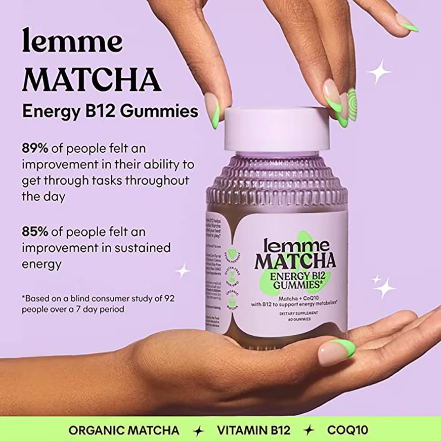 Lemme Matcha: Energy B12 Gummies