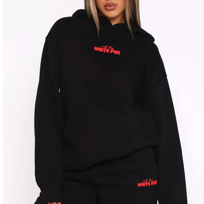 With Love In The Moment Oversized Hoodie Black