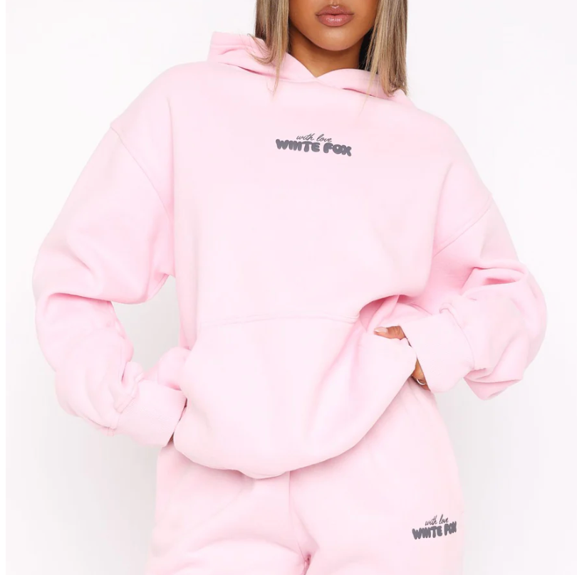 With Love In The Moment Oversized Hoodie Pink