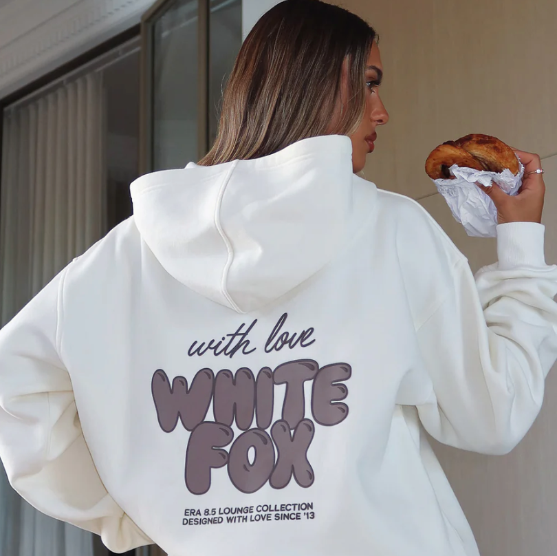 With Love Always Oversized Hoodie Cream