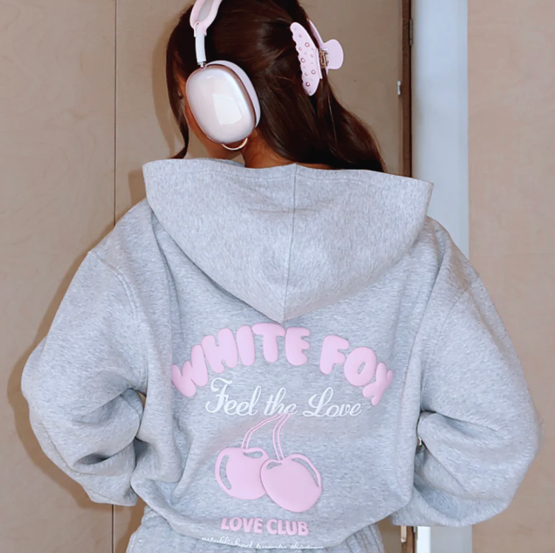 Love Me Tender Oversized Hoodie Dark Grey Marle