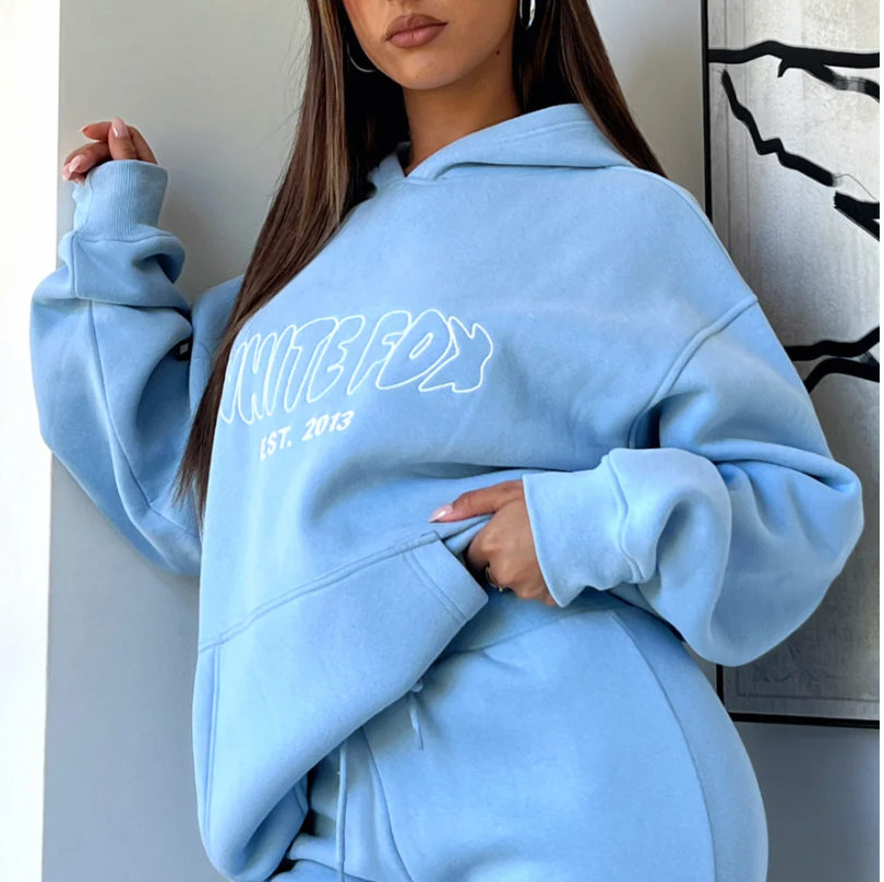 Missed Flights Oversized Hoodie Soft Blue