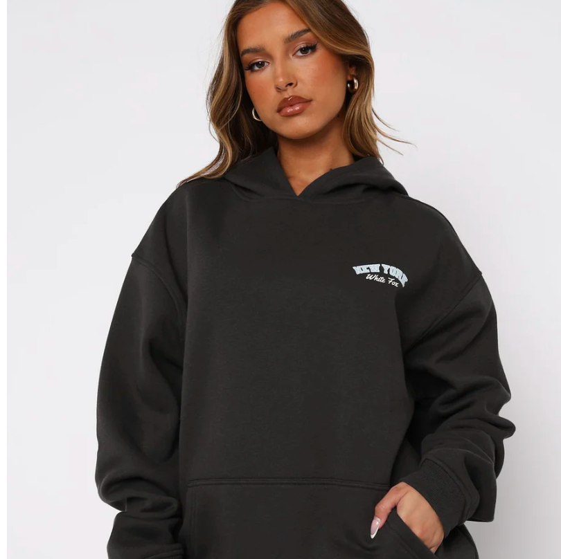 Team New York Oversized Hoodie Charcoal