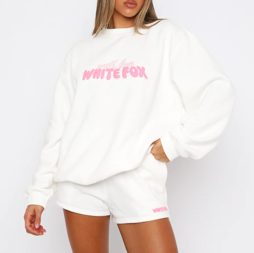 With Love Forever Oversized Sweater White