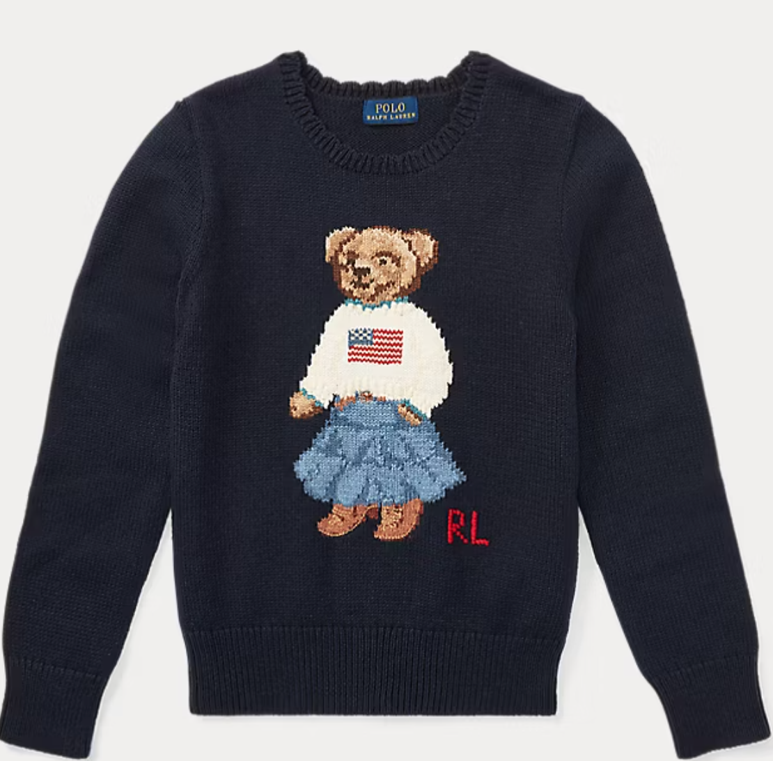 Polo Bear Cotton Sweater - Girls