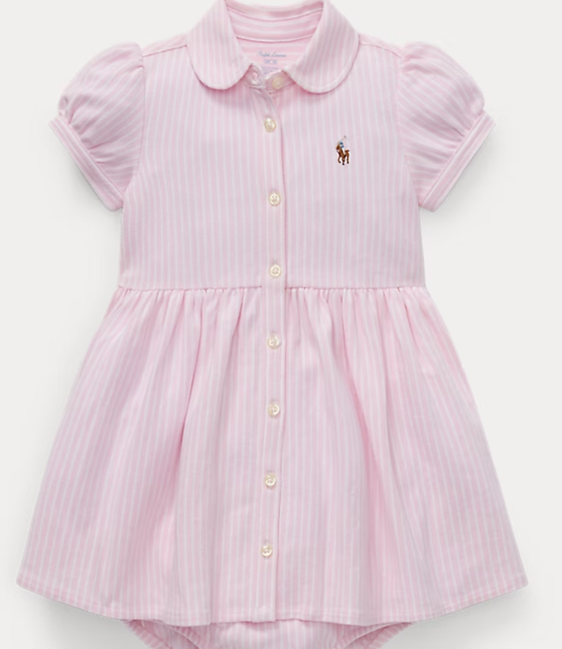 Striped Knit Oxford Shirtdress & Bloomer - Baby