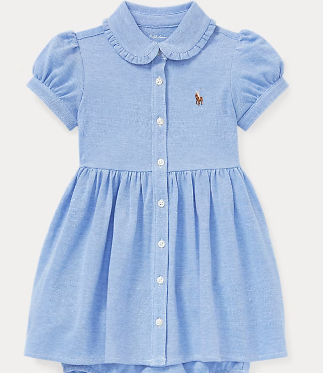 Knit Mesh Oxford Dress & Bloomer - Baby