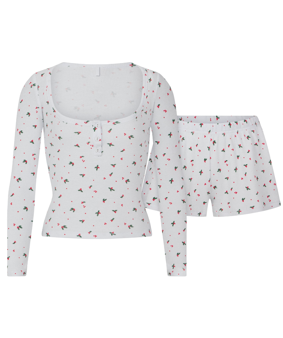 LONG SLEEVE HENLEY AND SHORT SET SLEEP