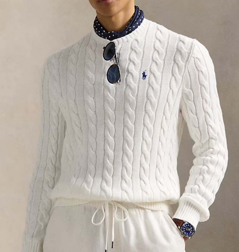 Cable-Knit Cotton Sweater