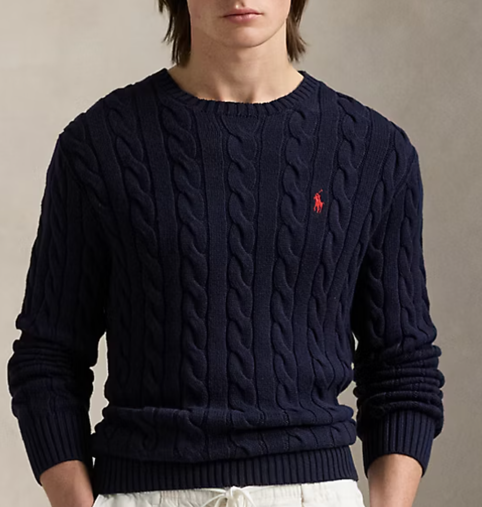 Cable-Knit Cotton Sweater