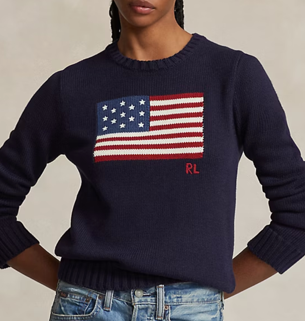 Flag Cotton Crewneck Sweater