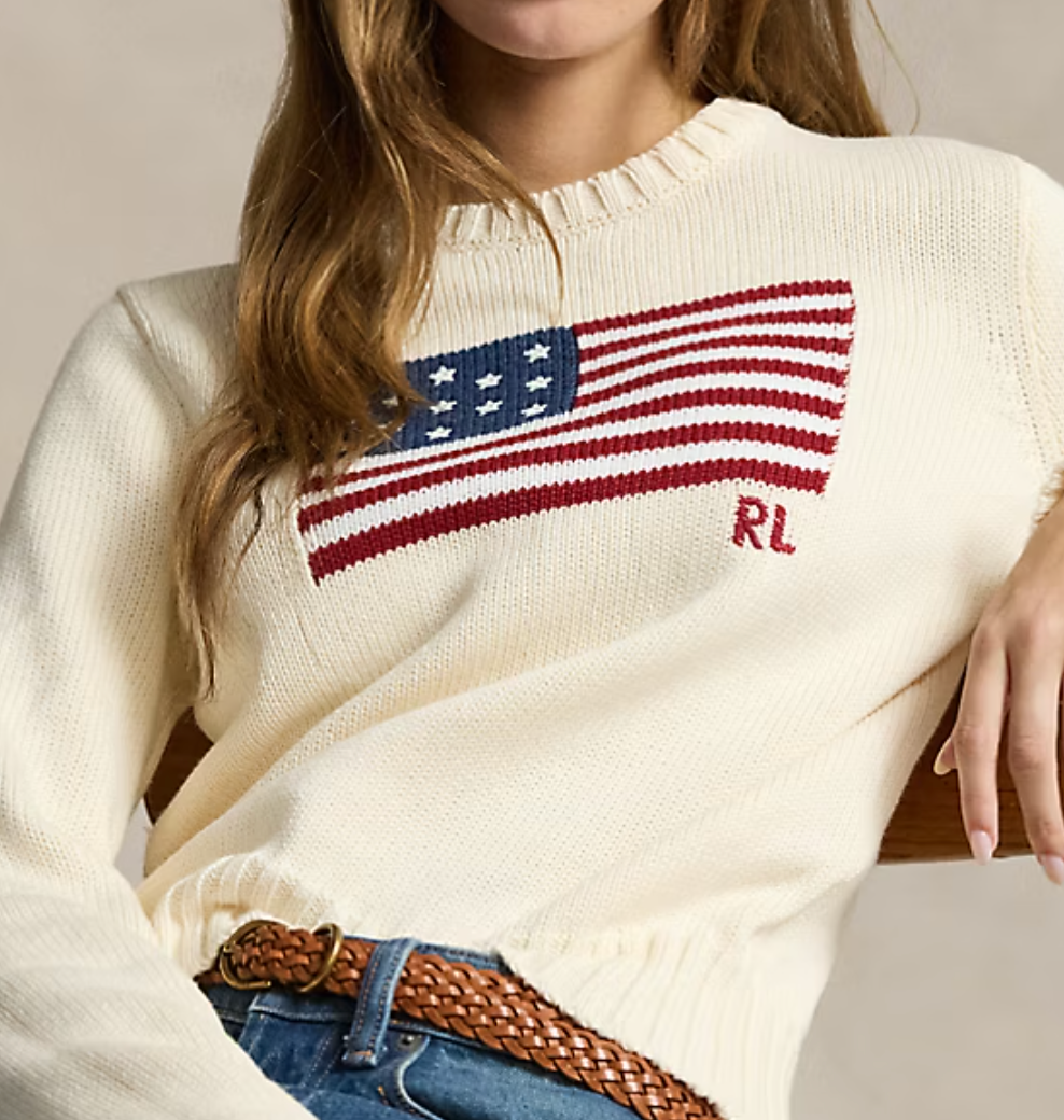 Flag Cotton Crewneck Sweater