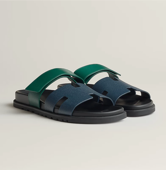 Chypre sandal - Bleu Céleste / Vert Oyat
