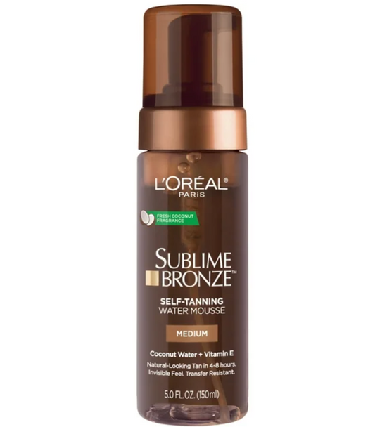 L'Oreal Paris Sublime Bronze Self-Tanning Water Mousse for Face, Medium, 5 fl oz