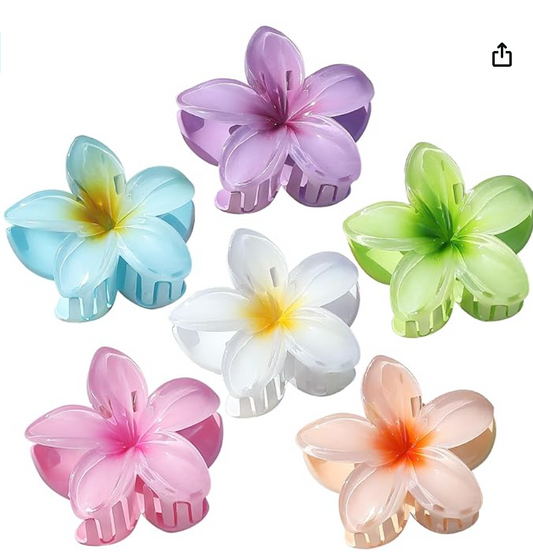 Hawaiian flower hair clip