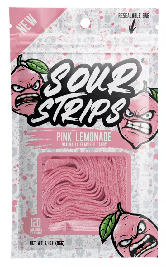 Sour Strips Pink Lemonade Candy - 3.4oz