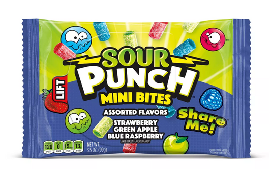 Sour Punch Mini Bites Candy Assorted Flavors - 3.5oz