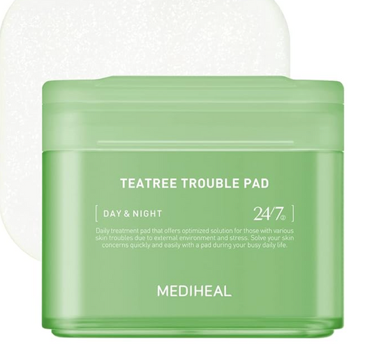 MEDIHEAL Teatree Trouble Facial Toner Pads with Tea Tree & Lactobacillus