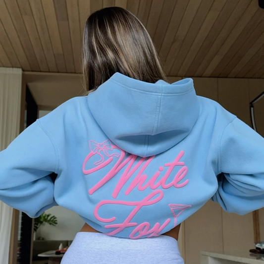 With Love & Kisses Oversized Hoodie Baby Blue