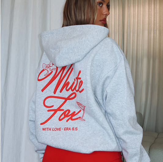 With Love & Kisses Oversized Hoodie Dark Grey Marle