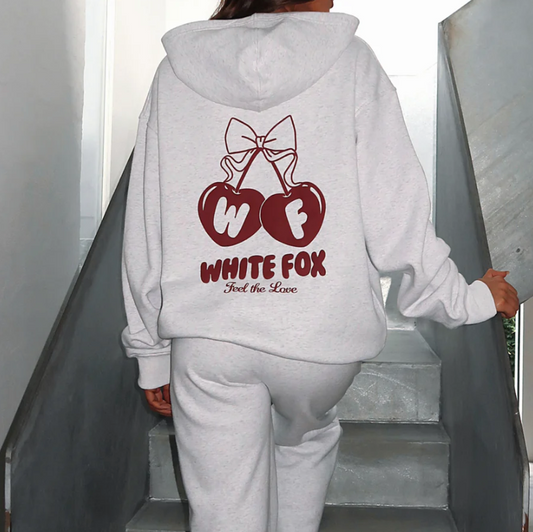 Feel The Love Oversized Hoodie Grey Marle