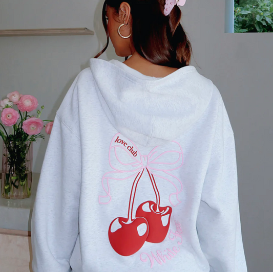 Fell So Hard Zip Front Hoodie Grey Marle
