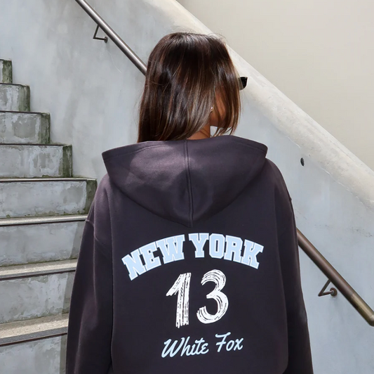 Team New York Oversized Hoodie Charcoal