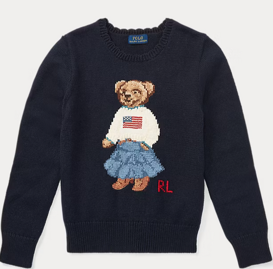 Polo Bear Cotton Sweater - Girls