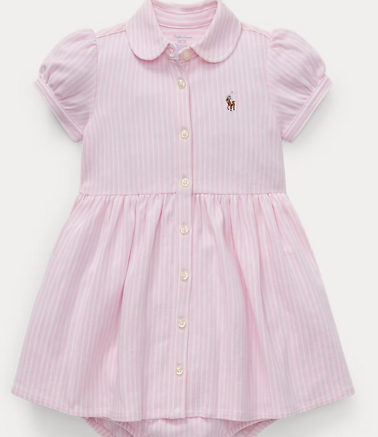 Striped Knit Oxford Shirtdress & Bloomer - Baby