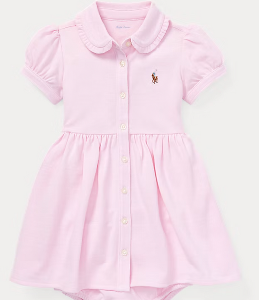 Knit Mesh Oxford Dress & Bloomer - Baby