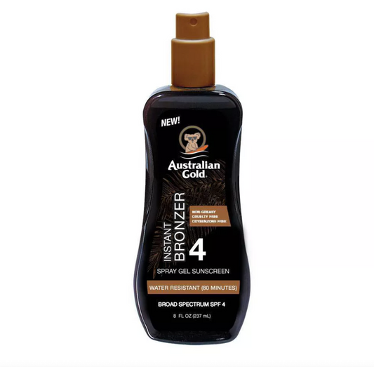 Australian Gold Sunscreen Spray Gel with Instant Bronzer - 8 fl oz
